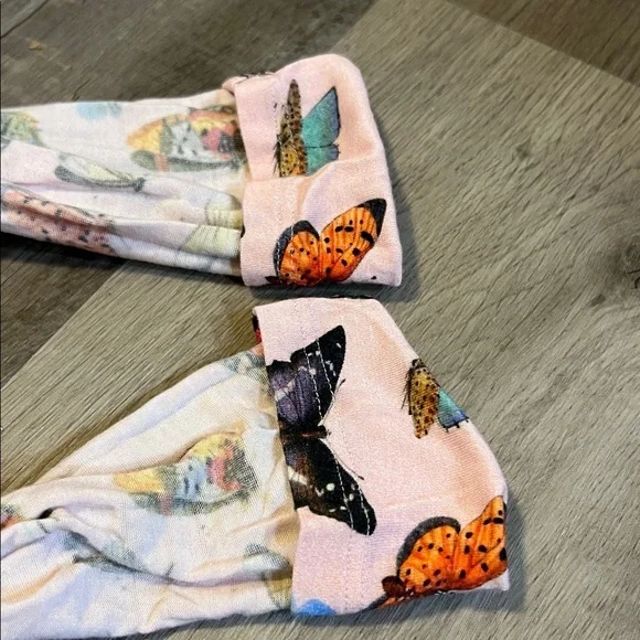 Posh Peanut pink butterfly Henley twirl dress with buttons size 8Y - Picture 13 of 16